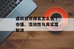 虚拟货币排名怎么选｜市值、流动性与真实度解读
